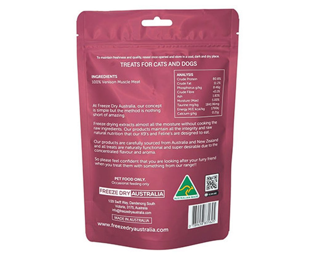 Venison Cookie 100G - Back