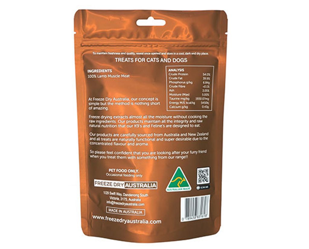 Lamb Cookie 100G - Back