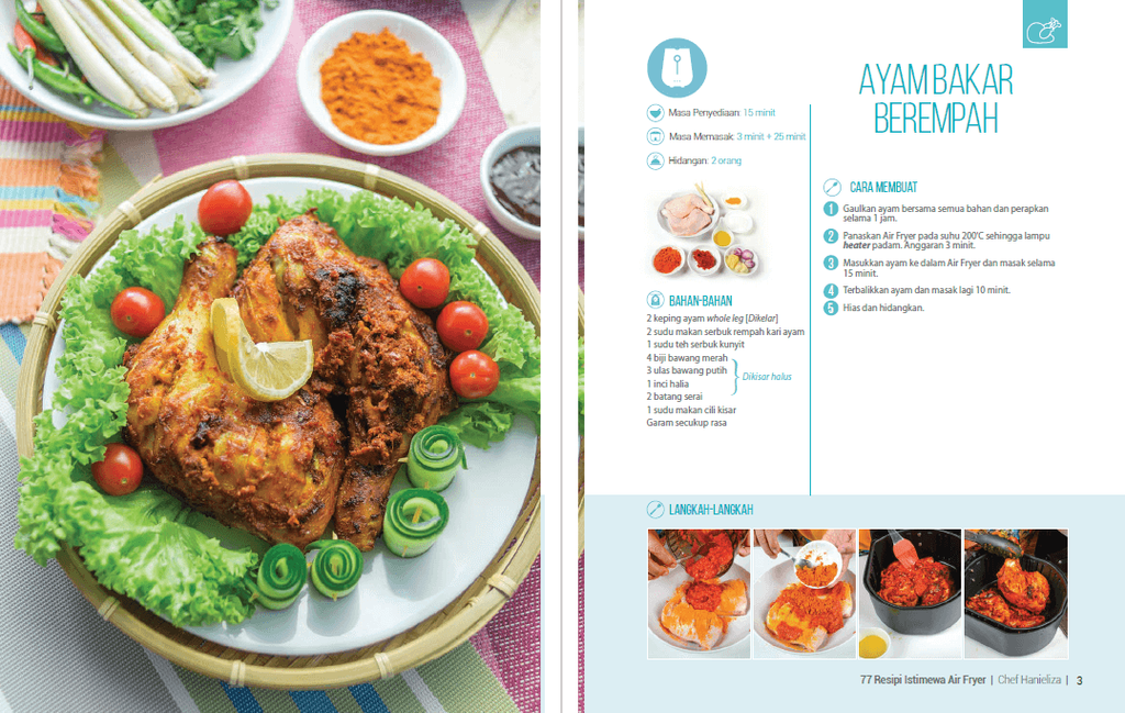 Buku 77 Resipi Istimewa AIR FRYER oleh Chef Hanieliza ihantaqmall