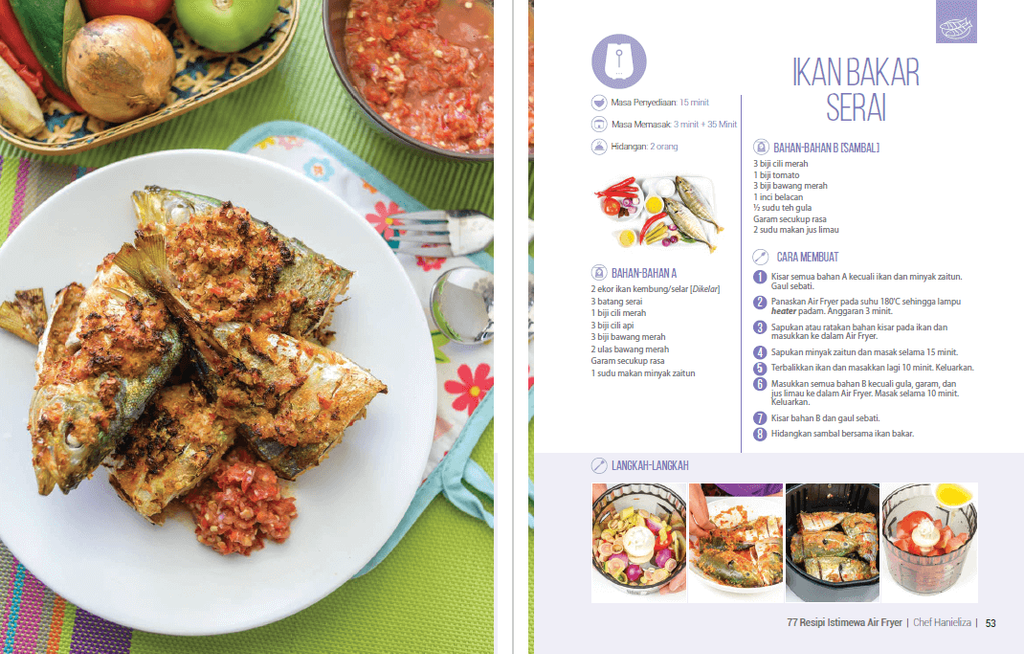 Buku 77 Resipi Istimewa AIR FRYER oleh Chef Hanieliza ihantaqmall