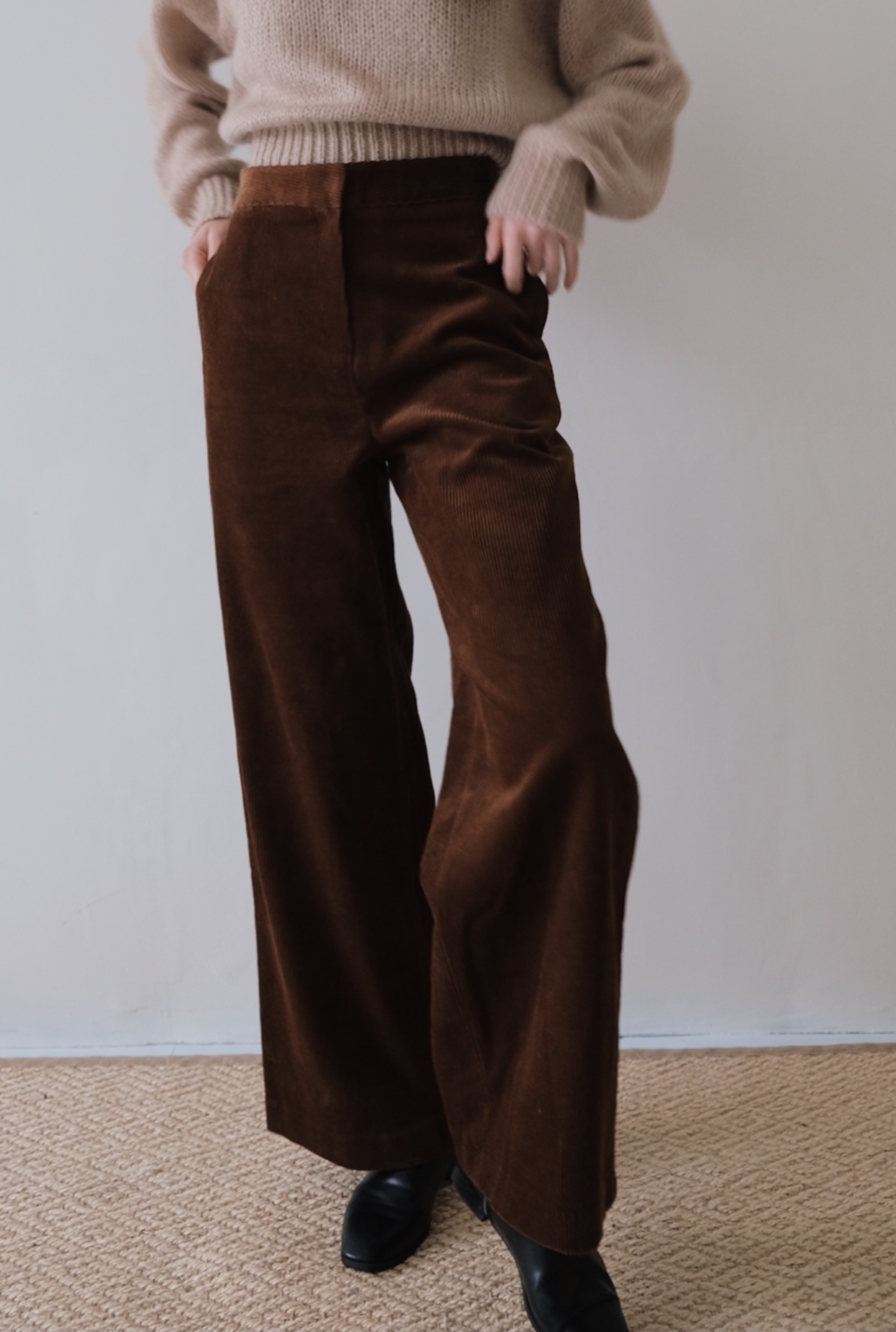 winter corduroy wide pants