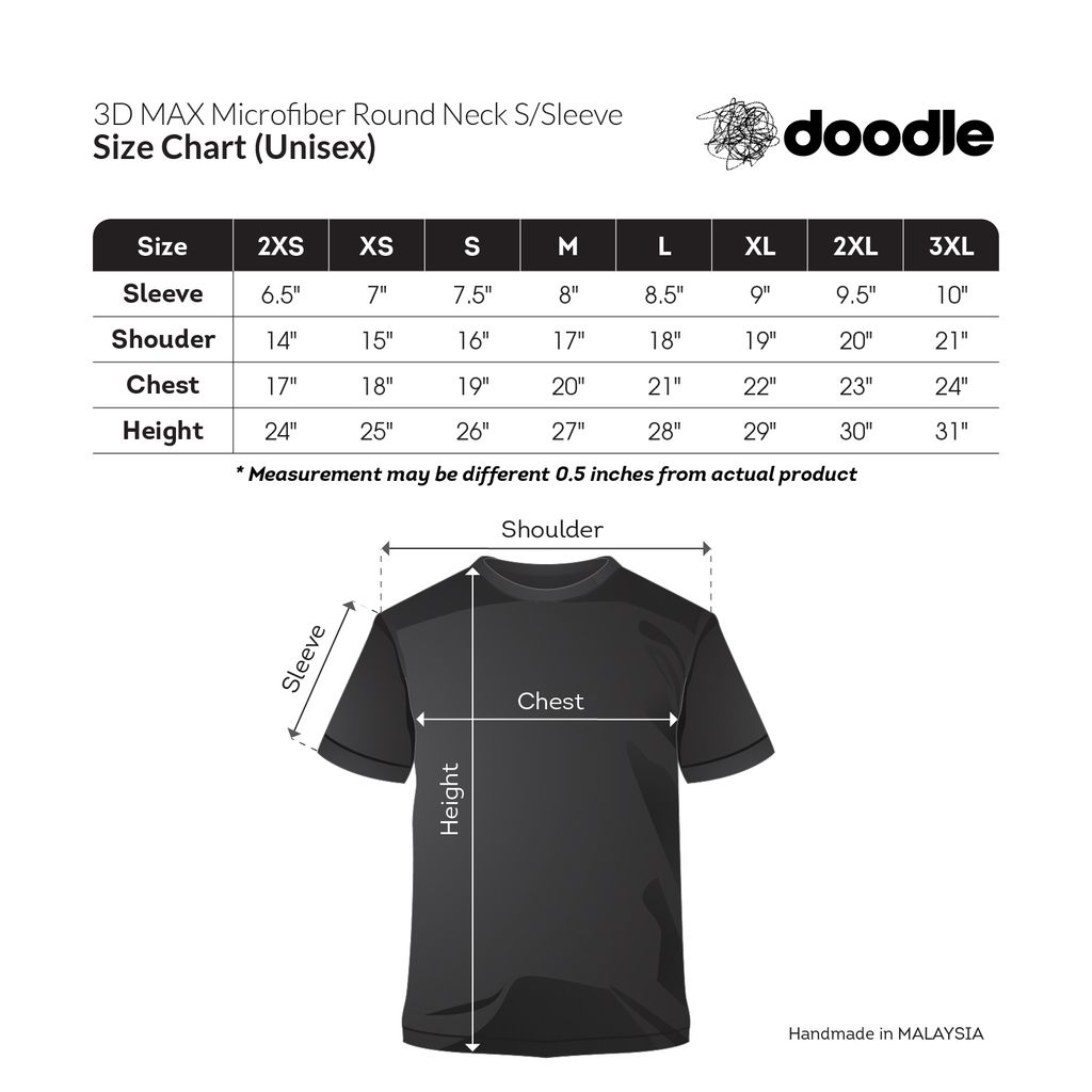 Doodle_3DMAX Round Neck Size Guide