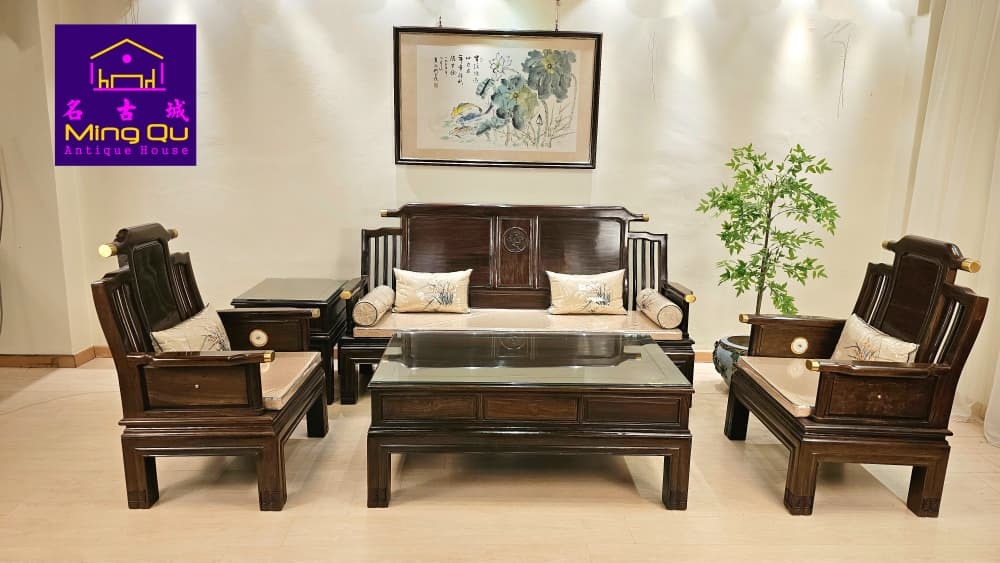 Black Zitan wood ZS Settee set of 5pcs 黑紫檀木ZS梳化5件组合– Ming