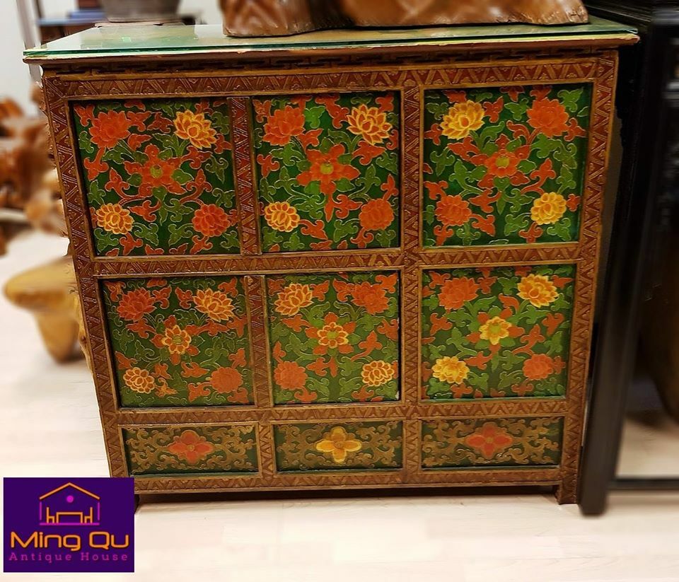 Tibetan Old Flower Cabinet 西藏老花柜– Ming Qu Antique House 名