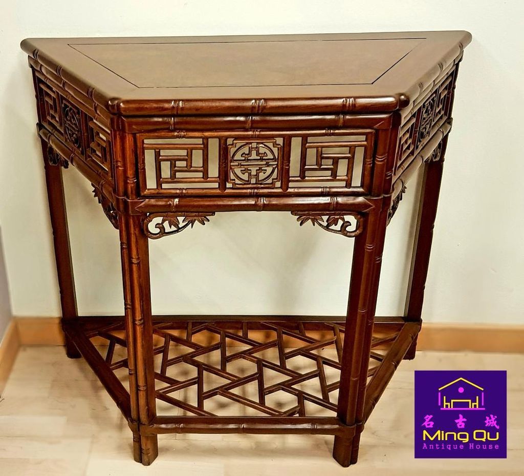 Blckwood cherrywood bamboo half moon table