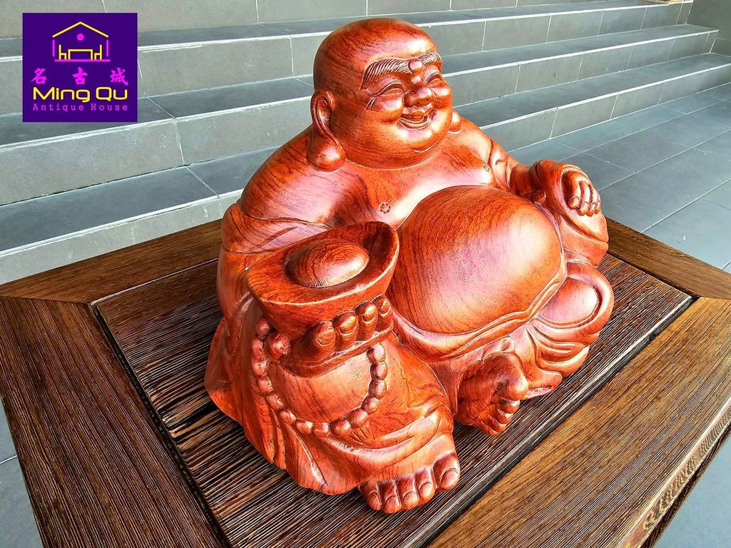 GT Huanghuali wood siting laughing buddha 金三角黄花梨木笑佛 GT Huanghuali wood siting laughing buddha 金三角黄花梨木笑佛