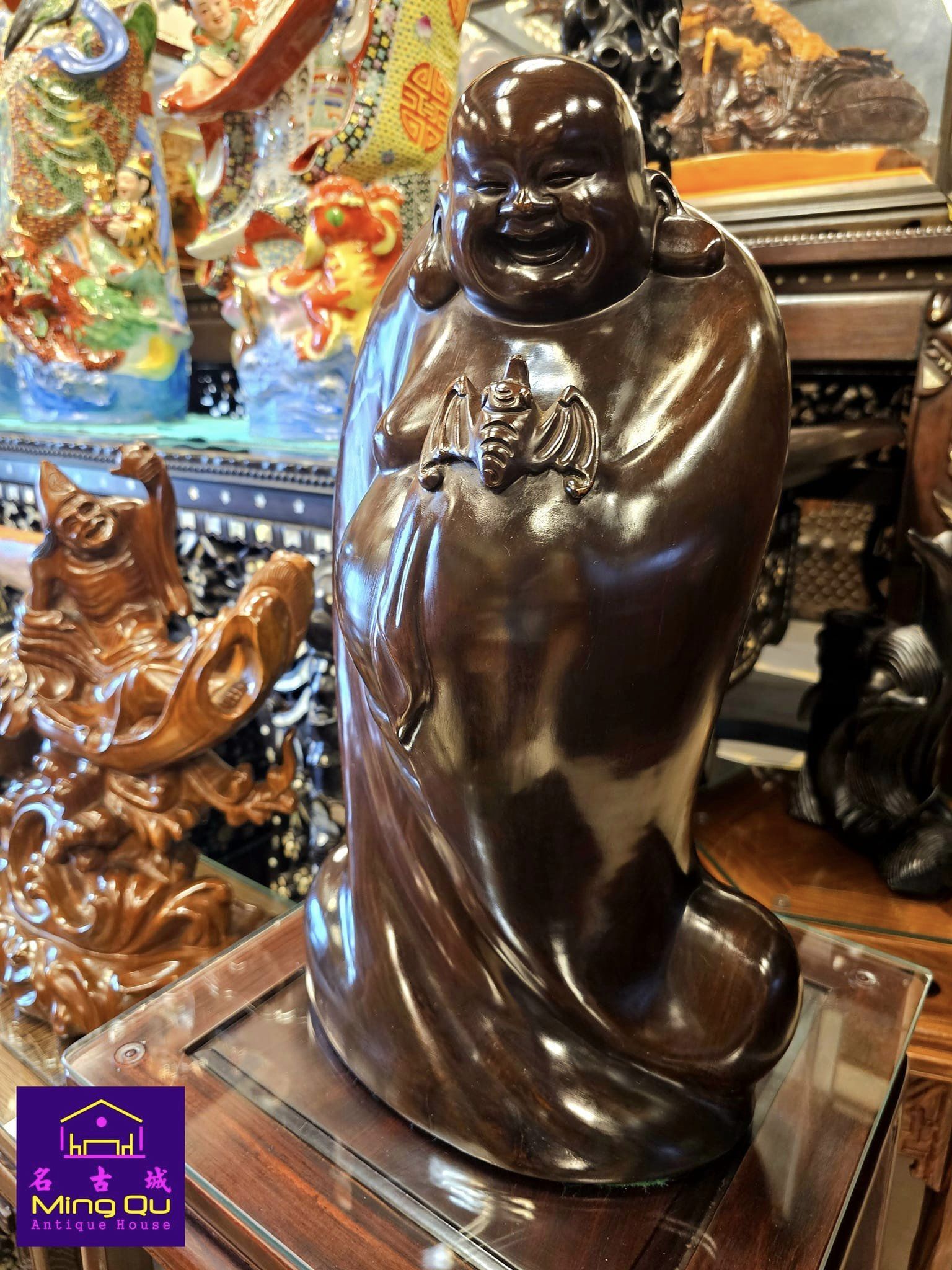 【流】古美術品 唐木造二重天板平卓 JK248 博学斋画廊