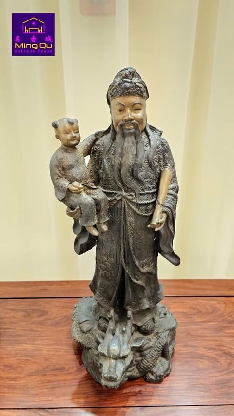 Bronze Fulusoh set of 3pcs 铜福禄寿三星(L22,D30,H51cm) – Ming Qu