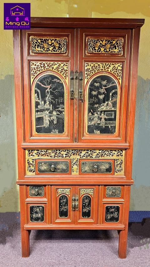 Jichi wood 2drawer Vase shape Shelf 鸡翅木2抽花瓶型架– Ming