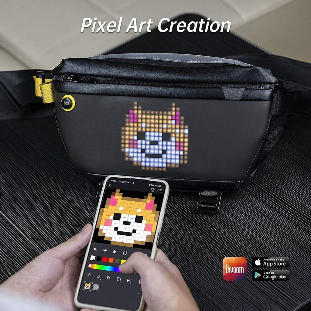 DIVOOM PIXOO SLINGBAG V - MINI BOLSO CON PANTALLA PIXEL ART - Wood