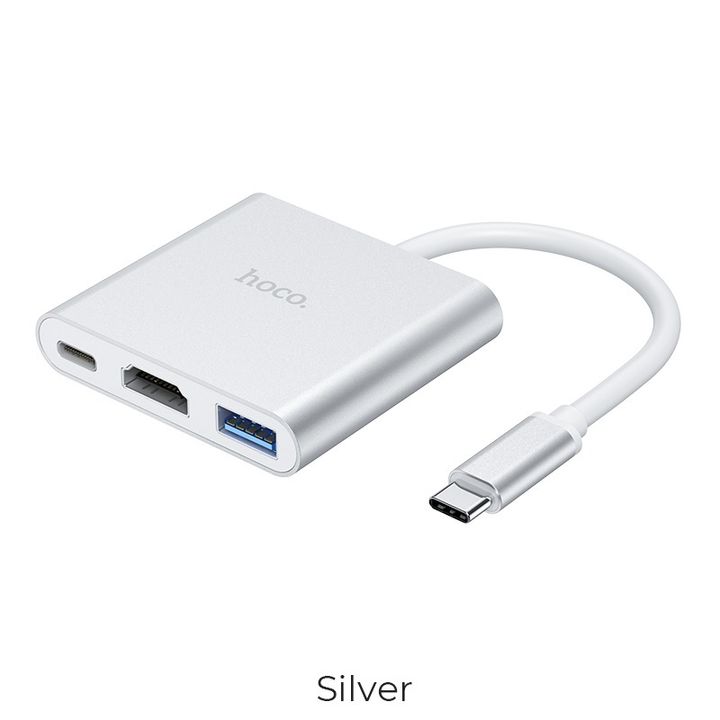 hoco-hb14-easy-use-type-c-adapter-silver