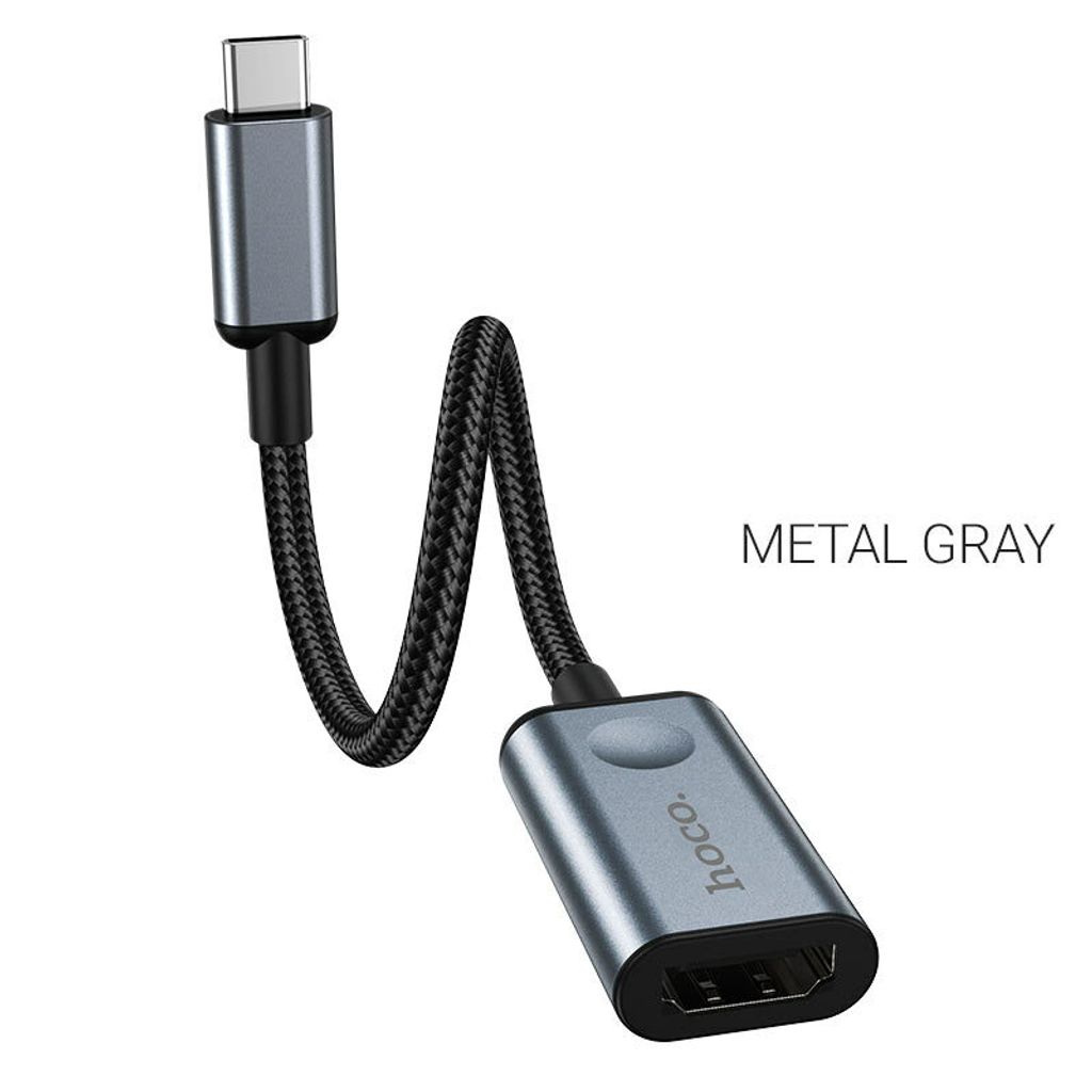 hoco-hb21-type-c-hdmi-converter-metal-gray