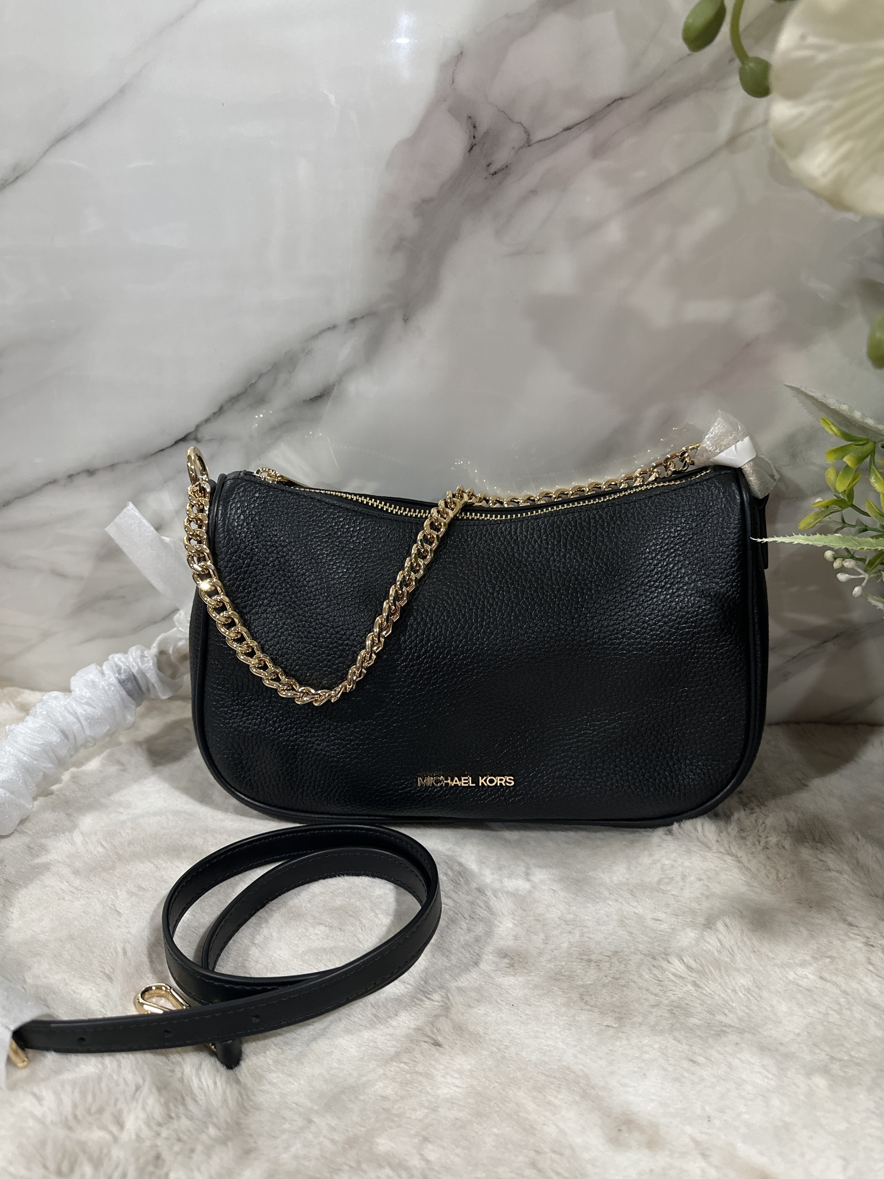 MICHAEL KORS Carmela Medium Pebbled Leather Convertible Crossbody