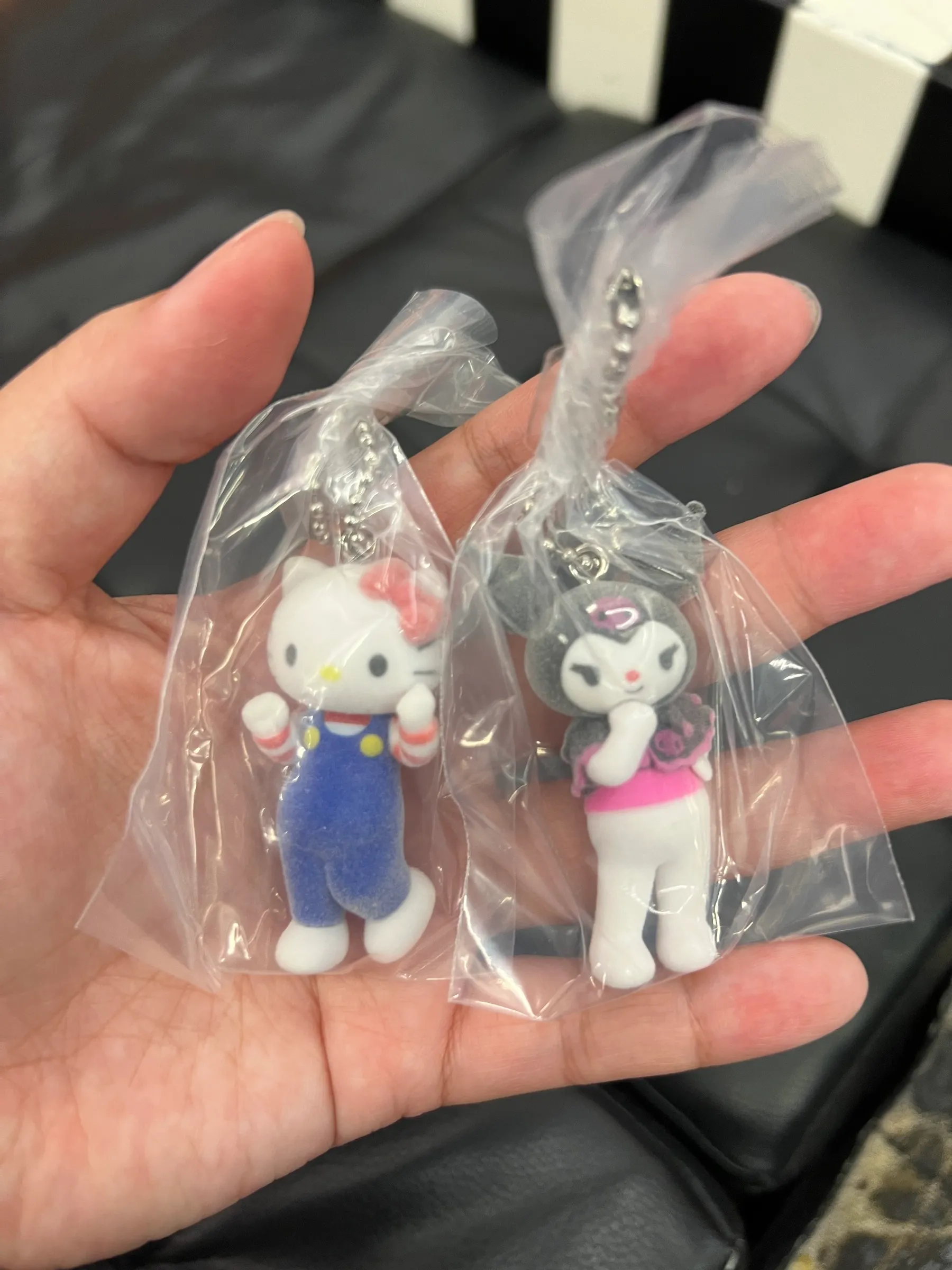 Close up of working dial and surprise capsule draw on Hello Kitty gacha machine