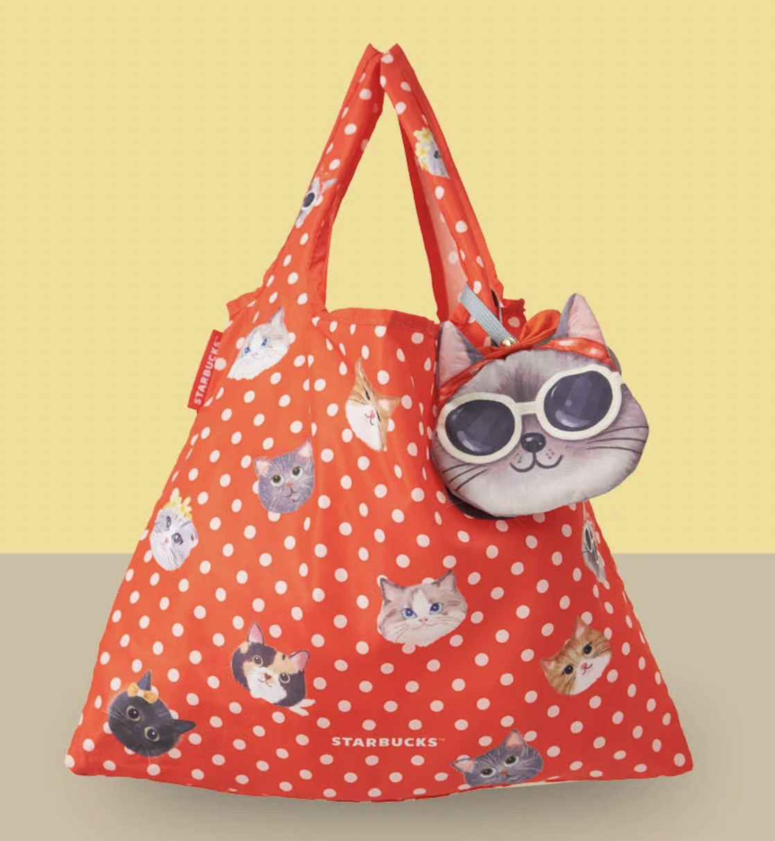 Official Hong Kong Starbucks Meow Star Grey Cat Reusable Eco Tote Bag GoShop with Febe