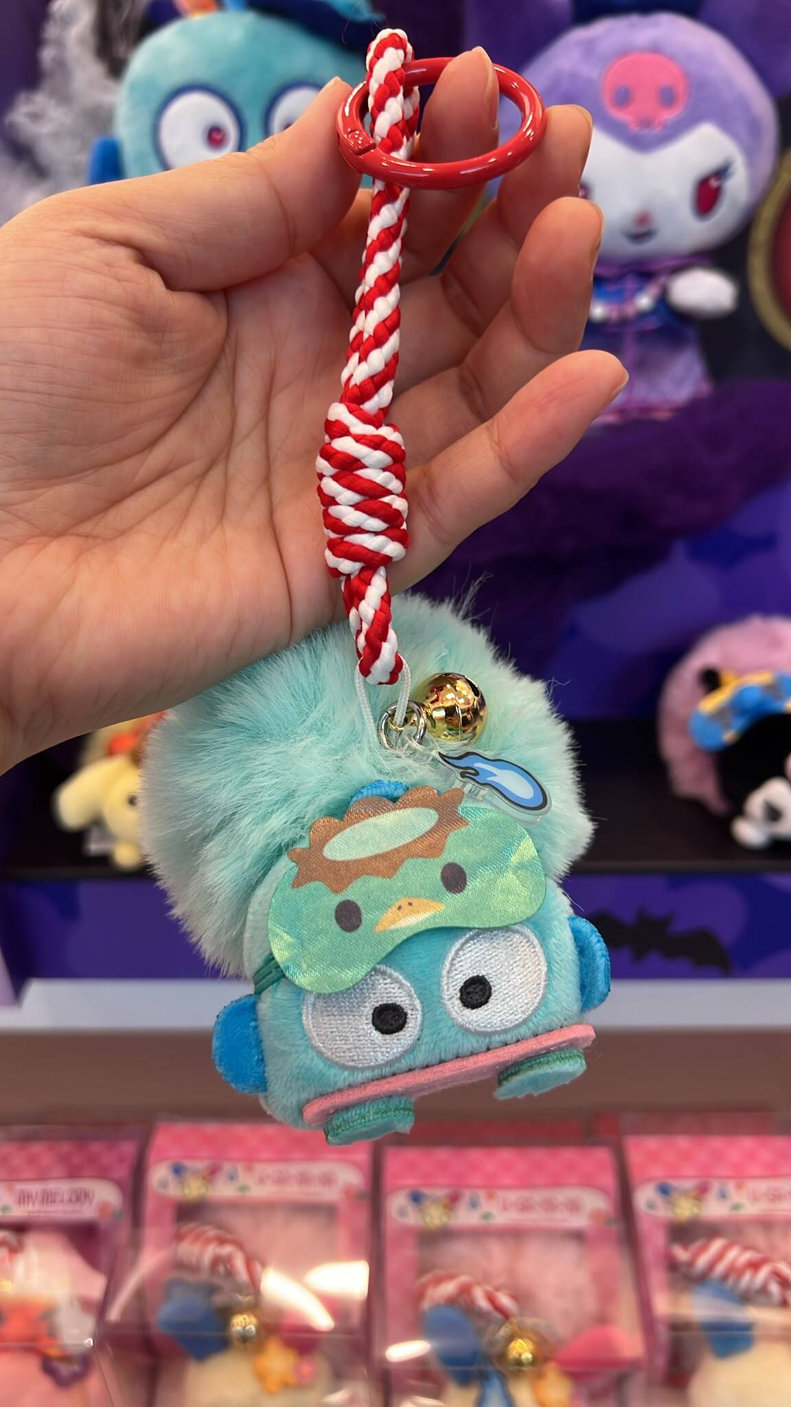 authentic-sanrio-hk-exclusive-mask-plush-keychain-hangyodon