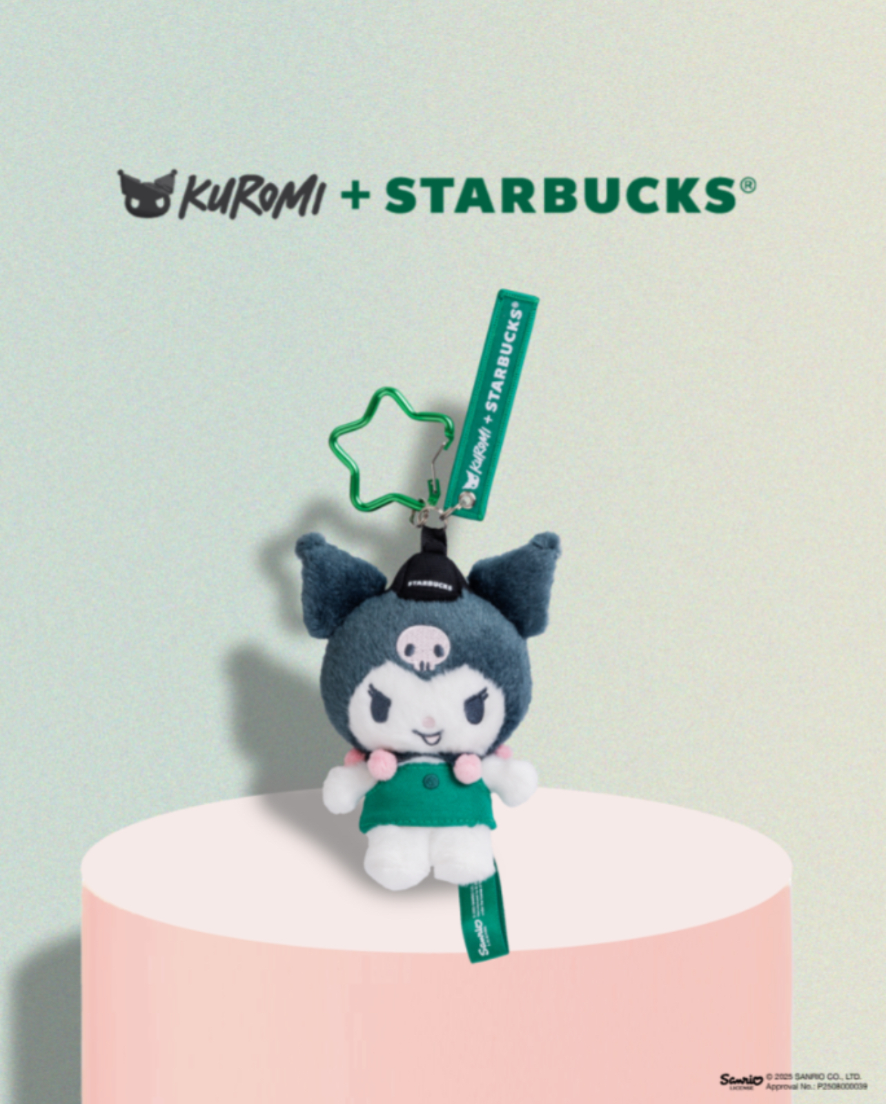 Starbucks x Kuromi Plushie Keychain, Mascot, Bag Charm