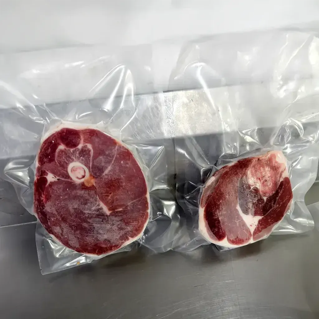 Two Lumina lamb leg steaks, ~1 inch (~2.5 cm) thickness