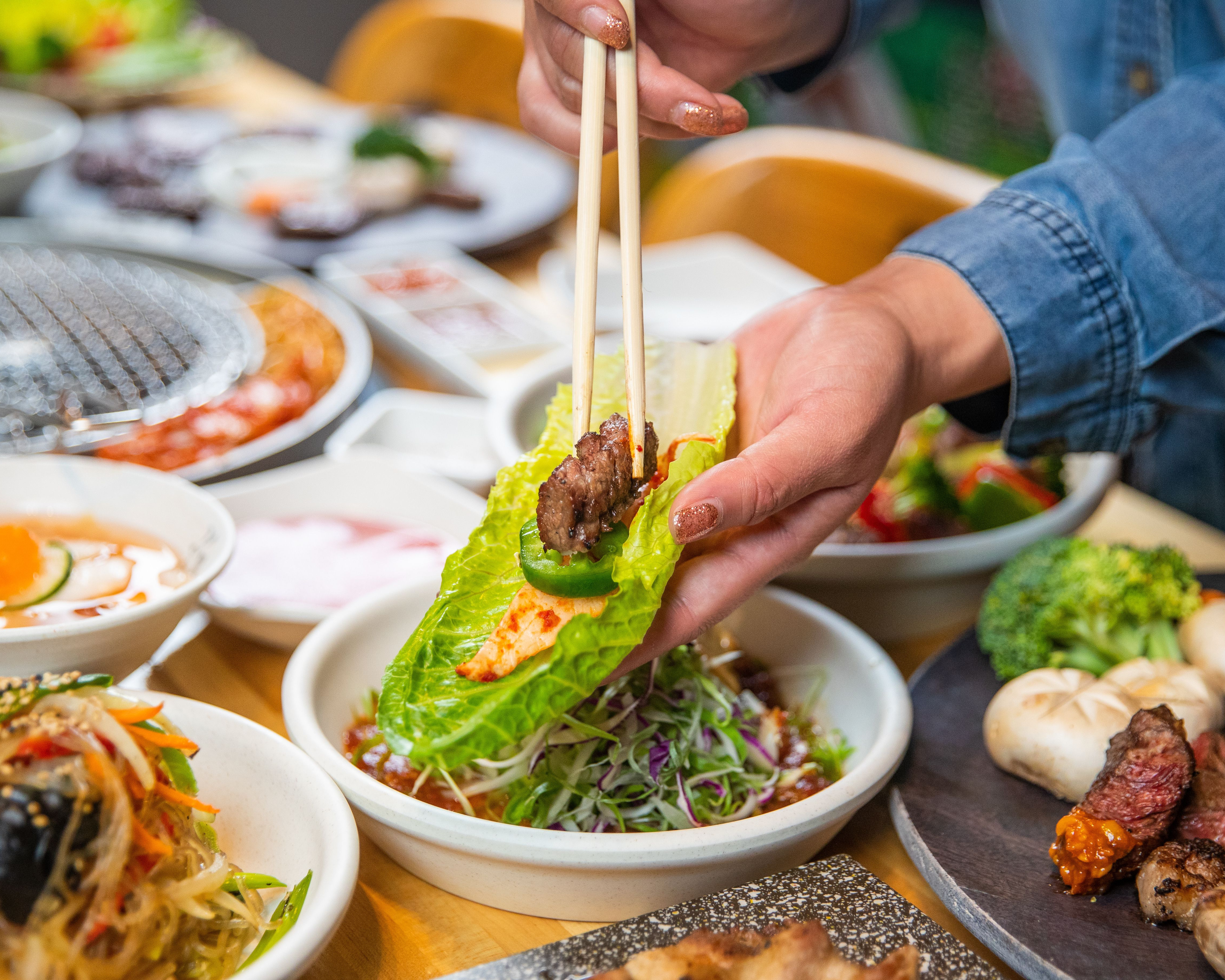 korean bbq table setting