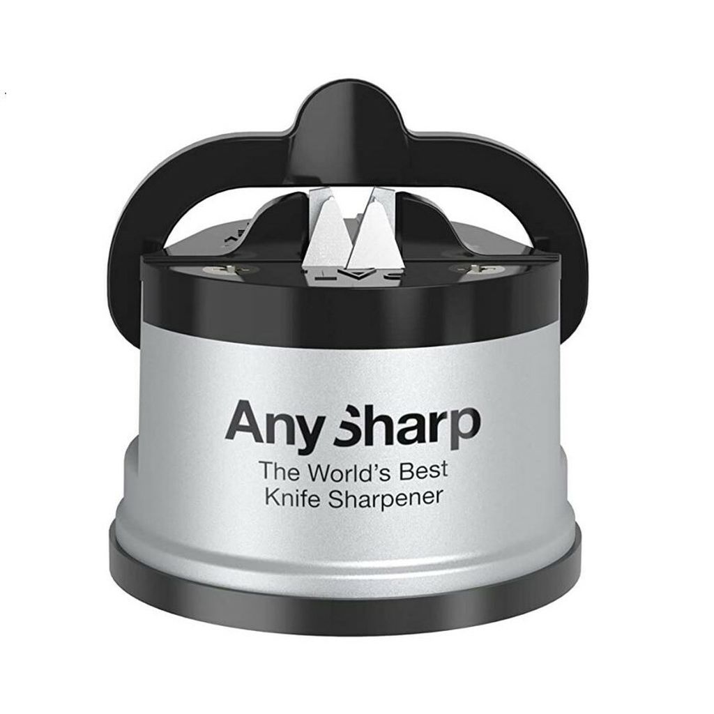 AnySharp World's Best Knife Sharpener with PowerGrip Silver