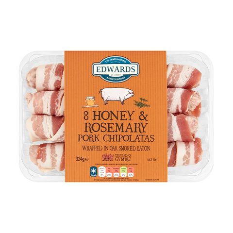 Edwards of Conwy 8 Honey Rosemary Pork Chips Wrapped in Bacon 324g.jpg
