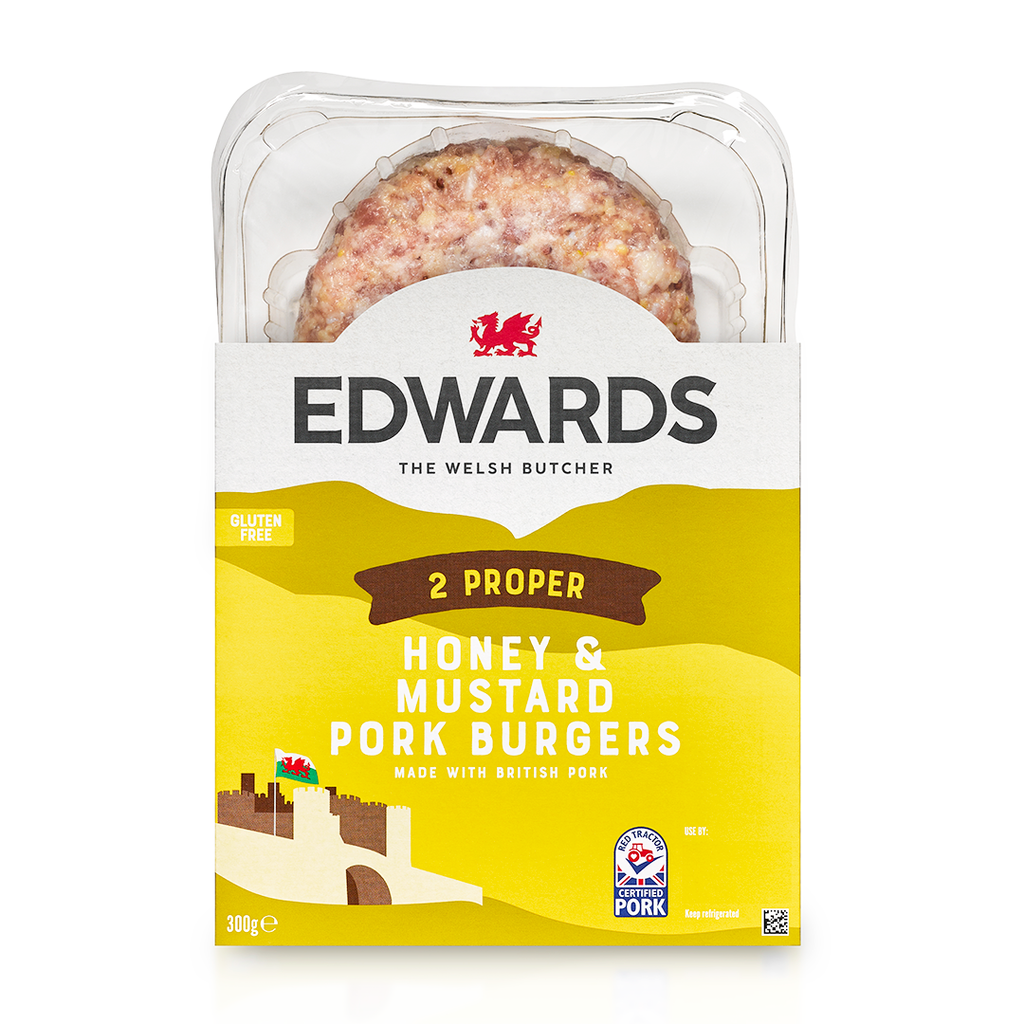 Edwards of Conwy Honey _ Mustard Pork Burgers 300g