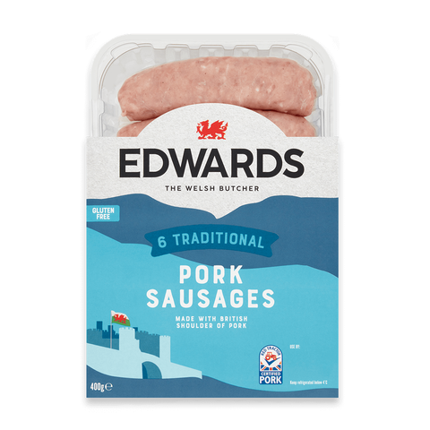 Edwards of Conwy 6 Traditional Sausages 400g