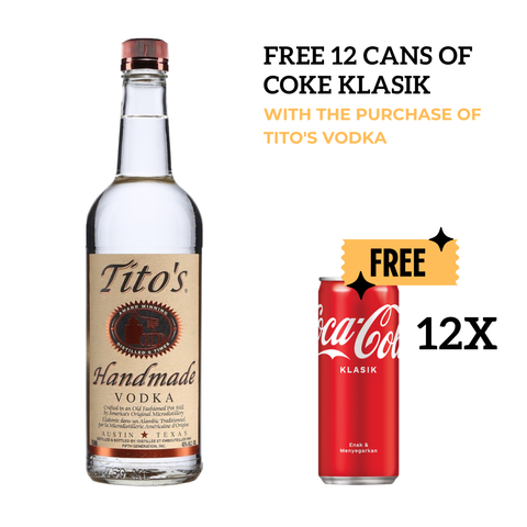 Tito Vodka Free Coke Klasik (12 Cans)