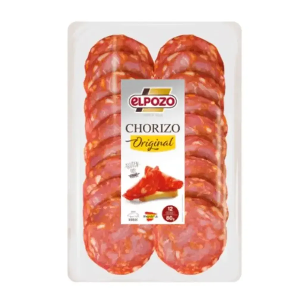 Elpozo Papprika Salami Chorizo Pre-Sliced 80G