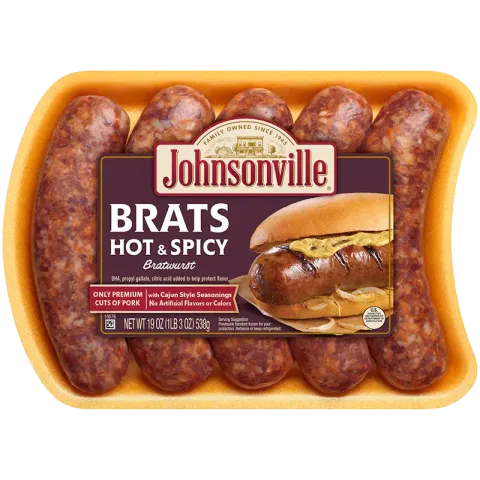 Johnsonville Bratwurst Hot & Spicy Sausage 538G