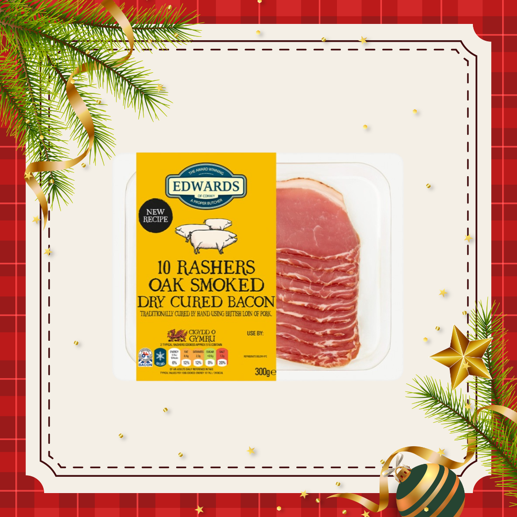 Edwards of Conwy 10 Dry Cured Smoke Flavour Bacon 10 Slices 300g