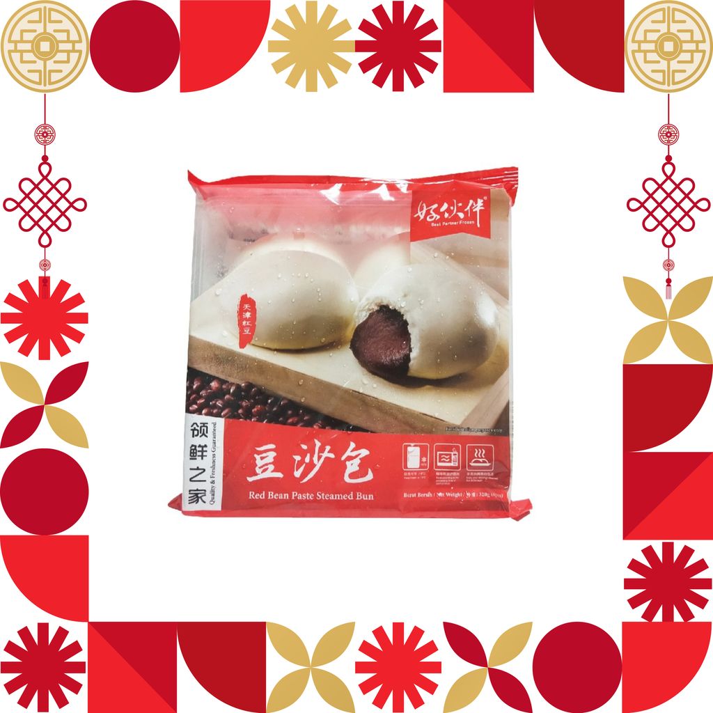 BEST PARTNER RED BEAN PASTE STEAMED BUN 4PCS 320G