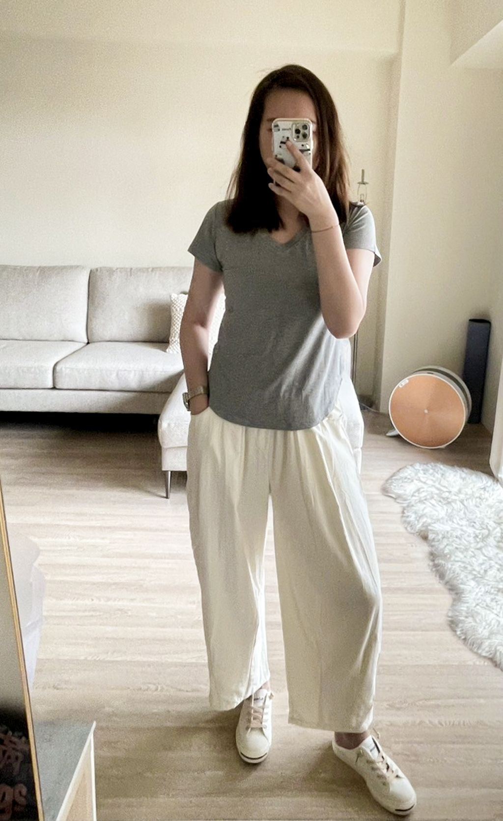 顯瘦莫代爾口袋T-2