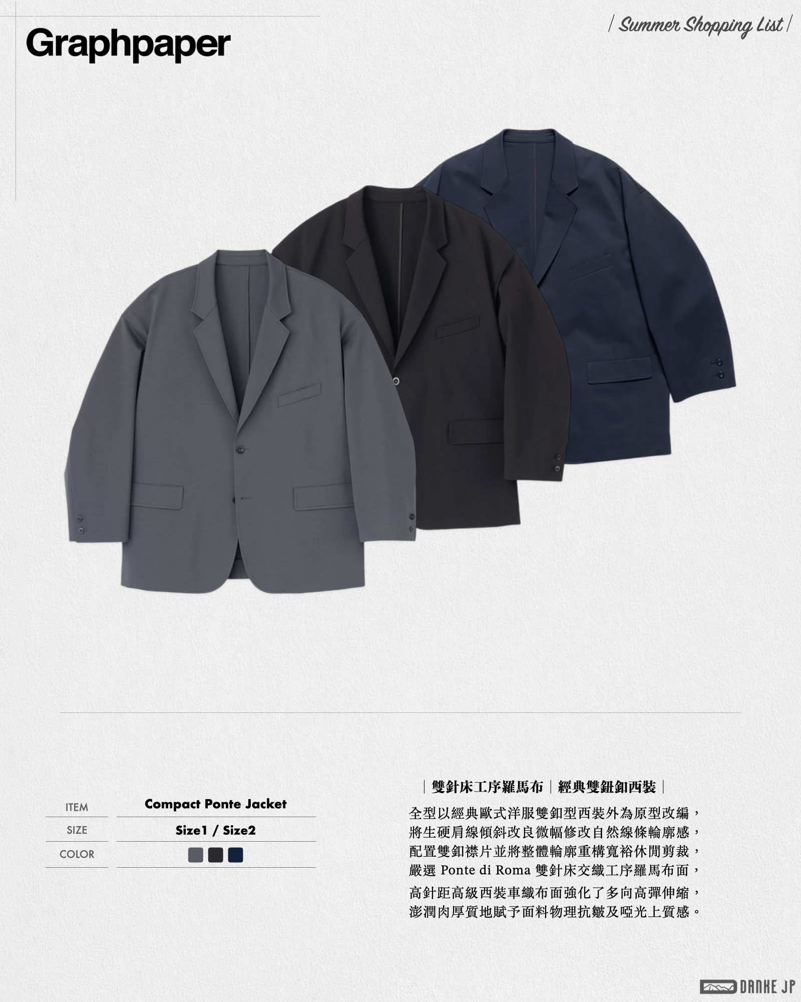 Graphpaper 07:11 Compact Ponte Jacket.009