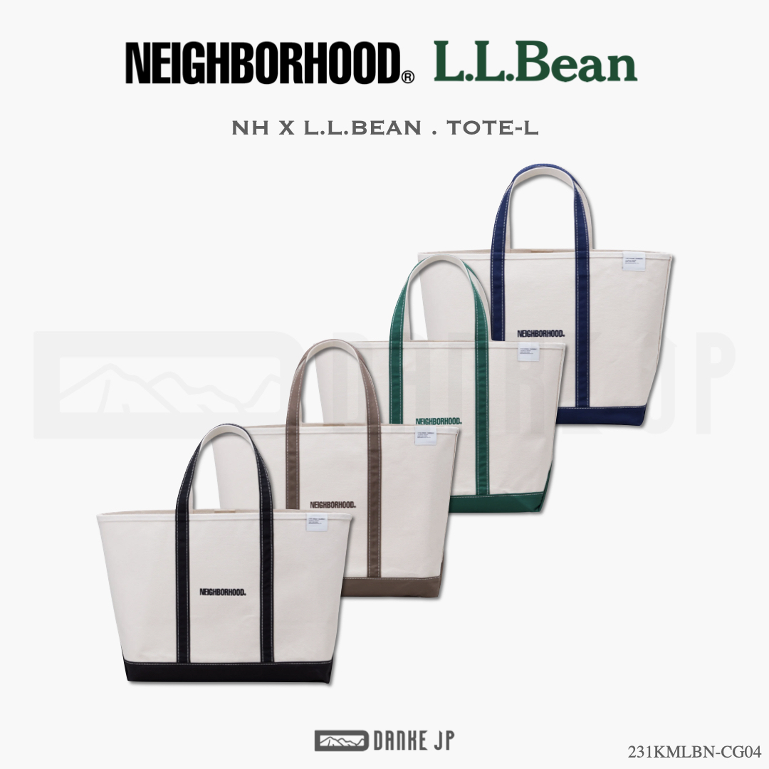 NEIGHBONH X L.L.BEAN . TOTE-S グリーン トートバッグ　白ｘ緑