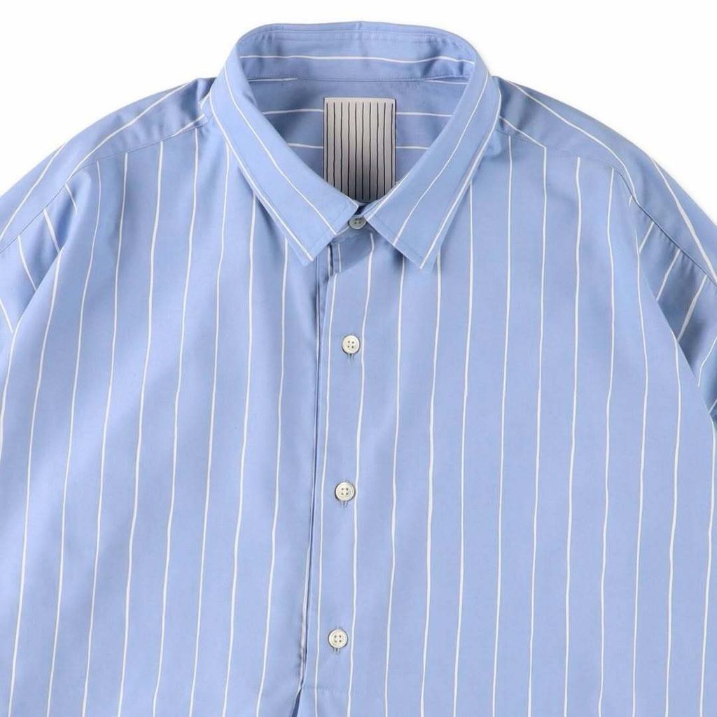 STRIPESFOR CREATIVE SS26P-C STRIPE PULL OVER SHIRTWhite - SaxAvailable on 1-24at Authorized Deal (3)