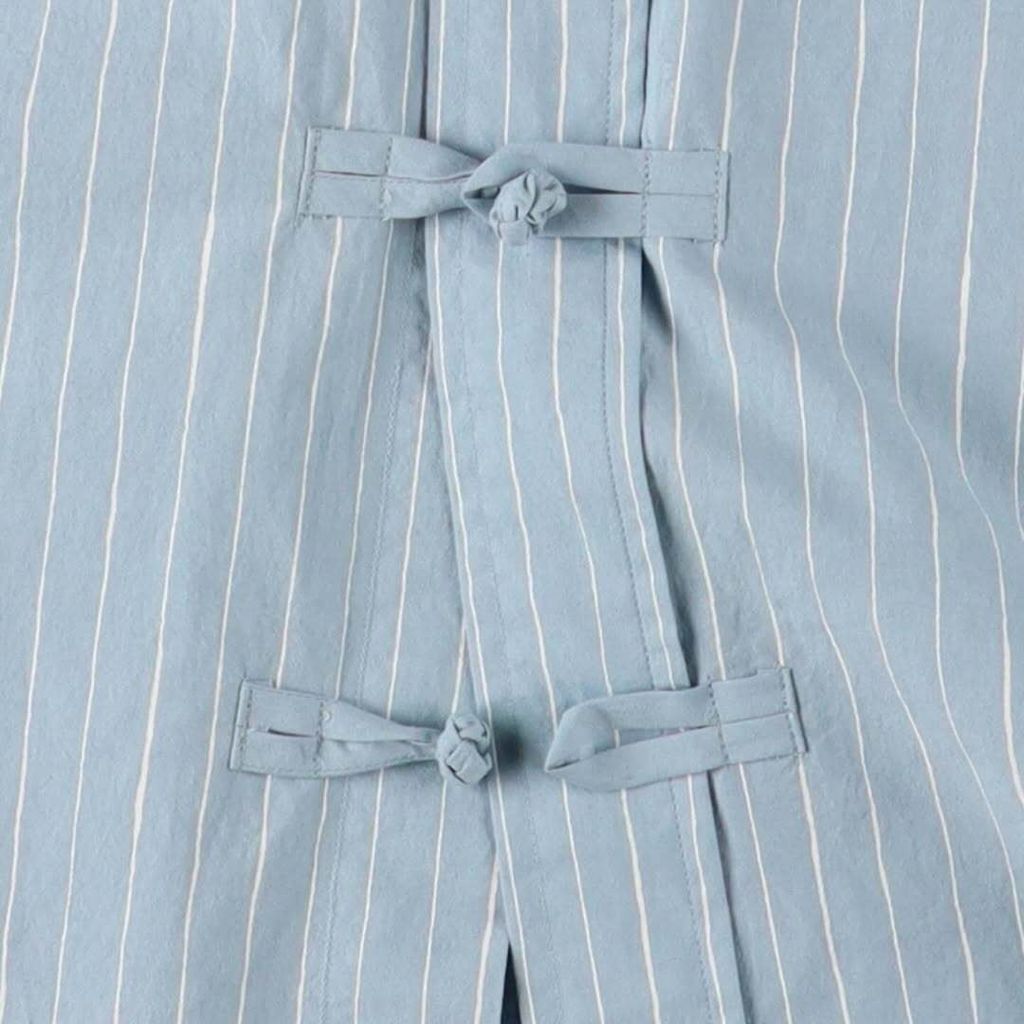 STRIPESFOR CREATIVE SS26COTTON STRIPE KUNG FU SHIRT　Sax - WhiteAvailable on 1-24at Authorized D (1)