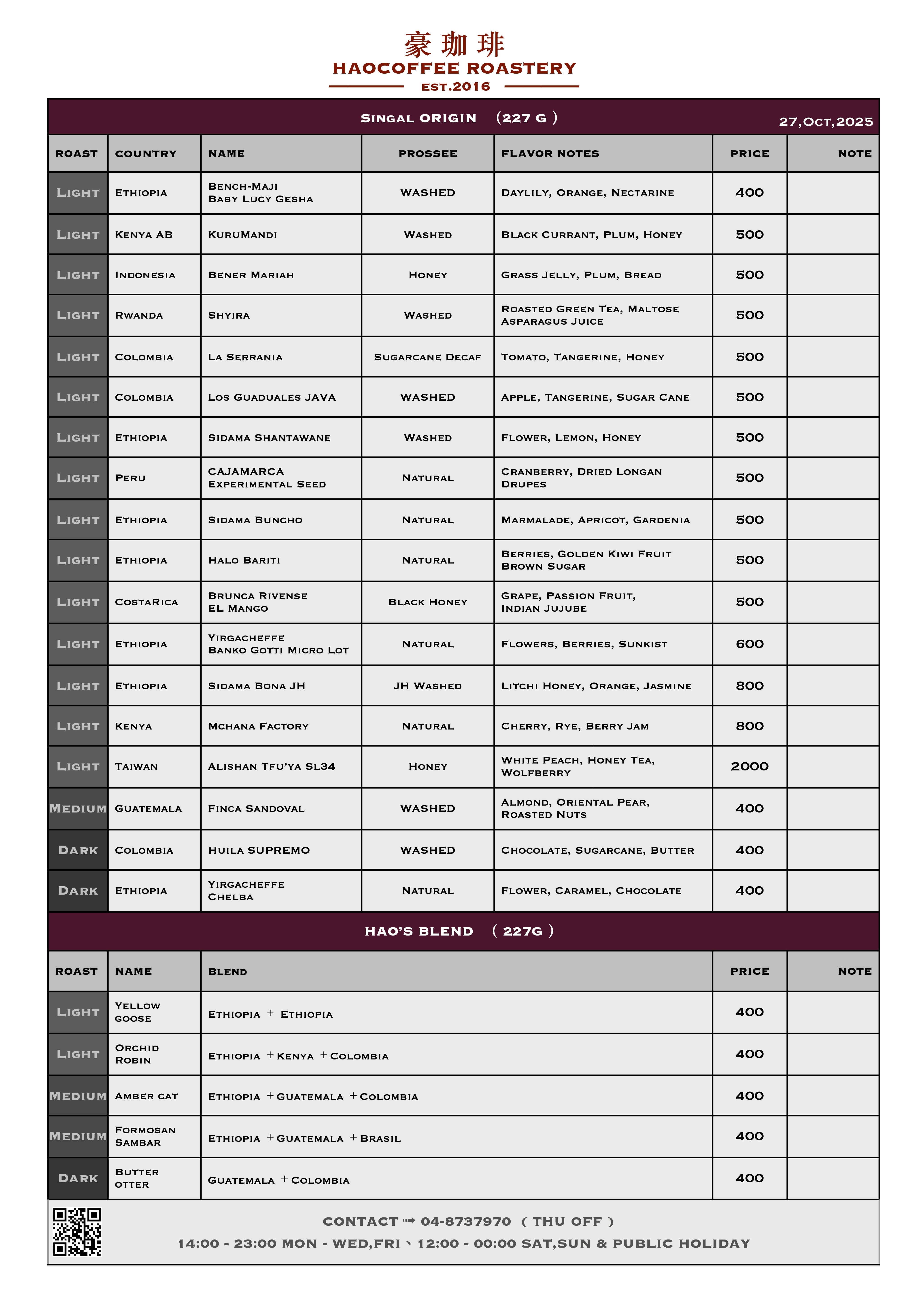 2025豪珈琲豆單 0916 英