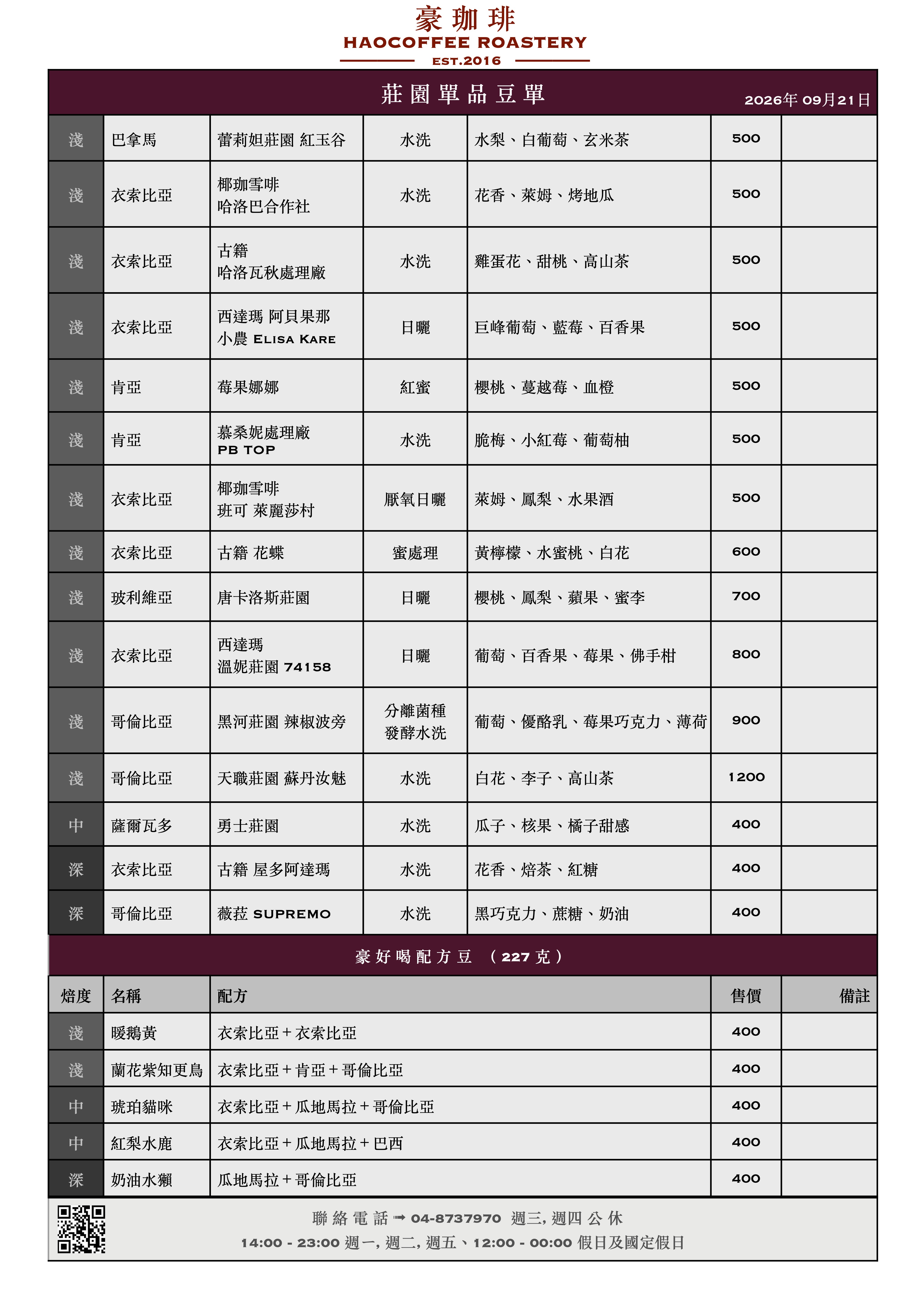 2026豪珈琲豆單 c