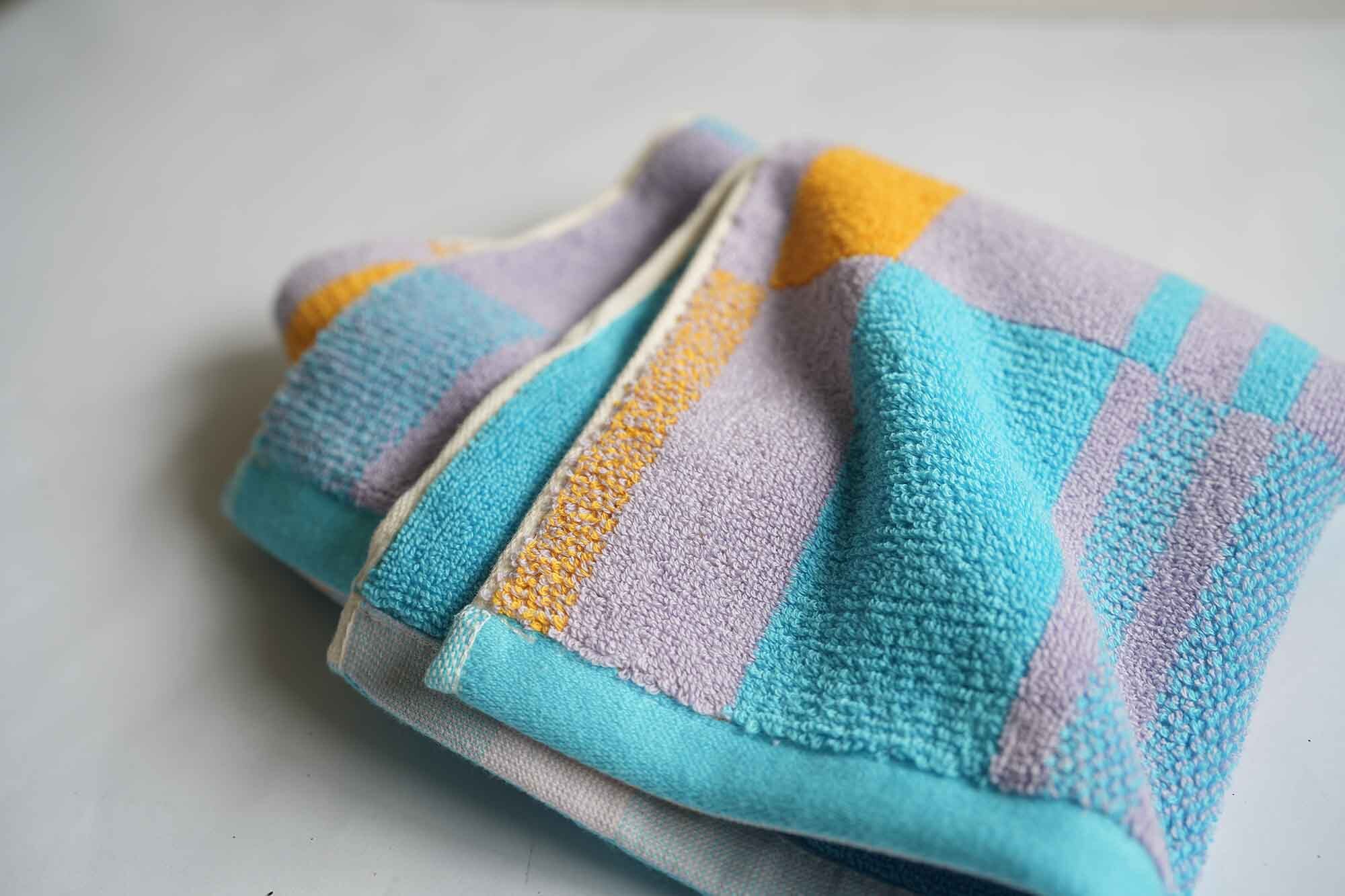 紫色系提花毛巾-方格02