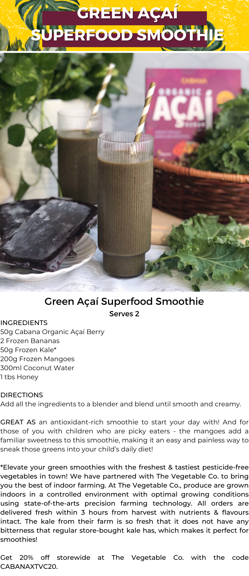 Green acai superfood smoothie