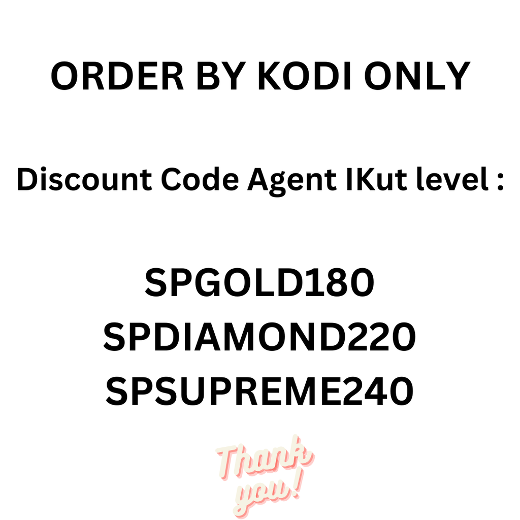 ORDER BY KODI ONLY Discount Code Agent IKut level  SPGOLD180 SPDIAMOND220 SPSUPREME240