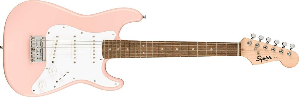 Squier Mini Stratocaster Electric Guitar, Laurel FB, Shell Pink – Micro  Music Store