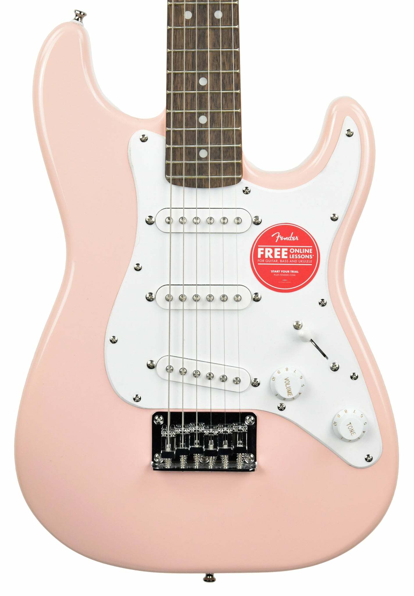 Squier Mini Stratocaster Electric Guitar, Laurel FB, Shell Squier Mini Stratocaster Electric Guitar, Laurel FB, Shell