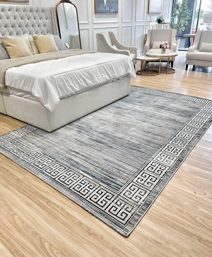 MODERN MINIMALIST AREA RUG - CLEARANCE GREY BLUE 2