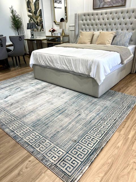 MODERN MINIMALIST AREA RUG - CLEARANCE GREY BLUE 1