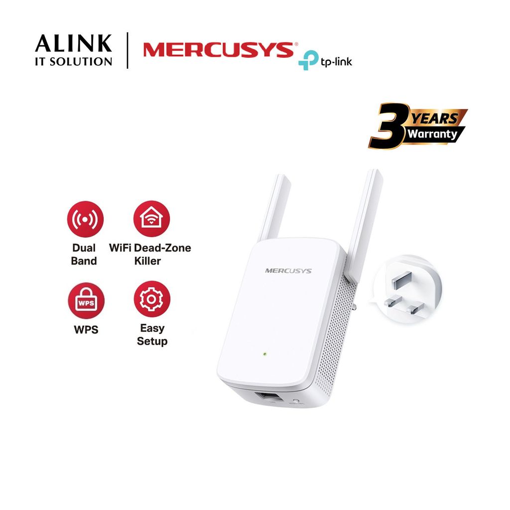 Mercusys ME30 300Mbps & AC1200 3 Pin (3 External Antenna) Range Wifi  Extender & Wireless Repeater – ALINK IT SOLUTION