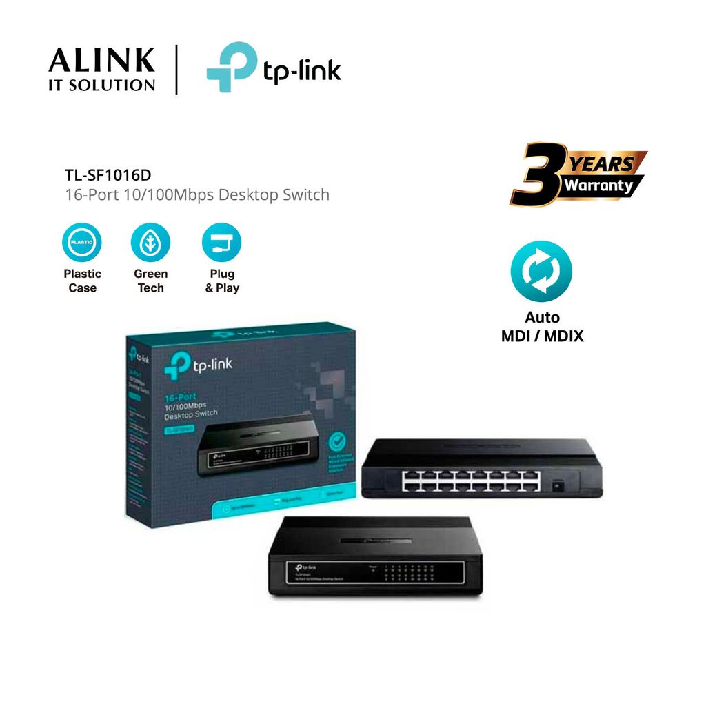 TP Link TL-SF1016D 16-Port 10/100Mbps Desktop Switch - Mombasa Computers