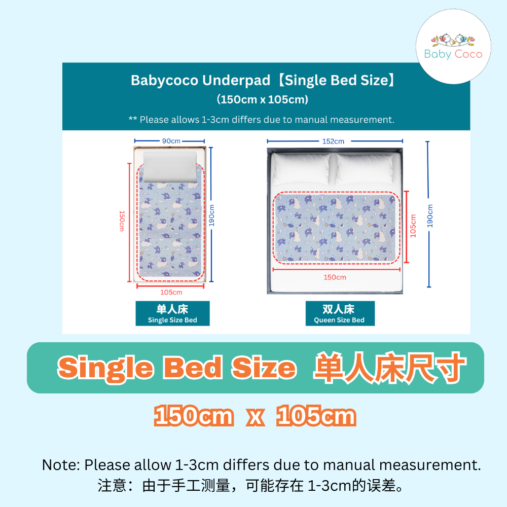 2a. Single Bed Underpad Size