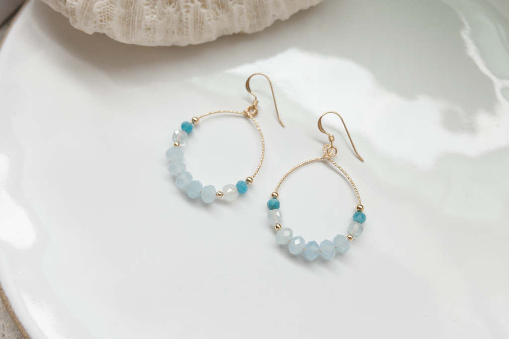 Aquamarine Circle Earring | 海藍寶圈圈耳環-1